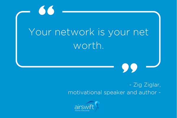 Quote: Your network is your net worth. by Zig Ziglar,  motivational speaker and author