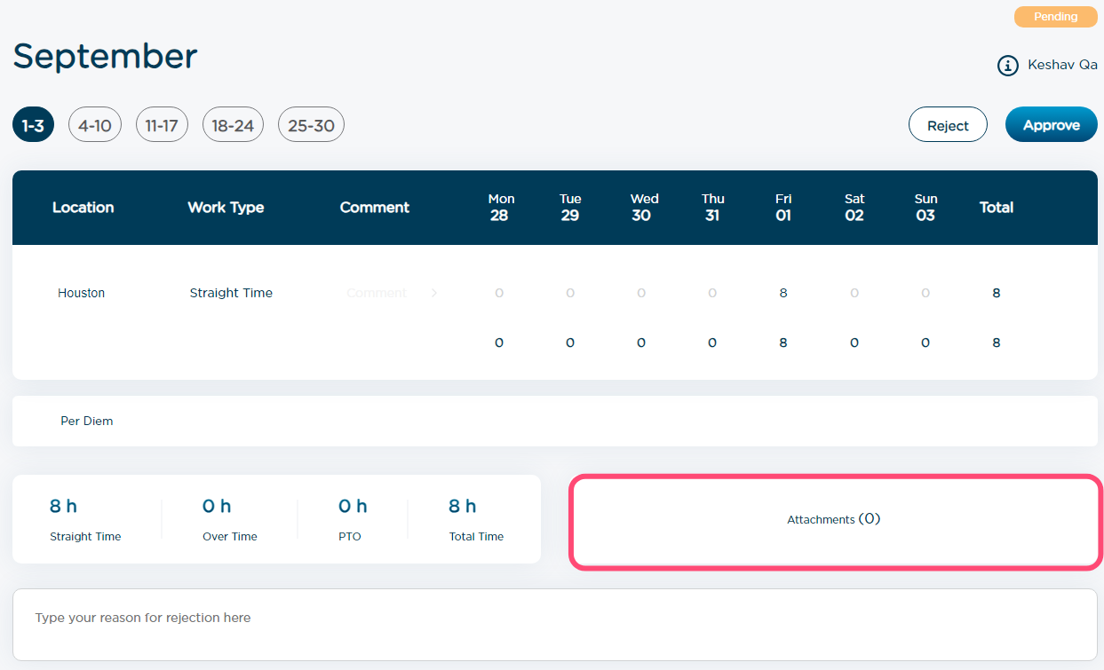 How do I approve or reject timesheets?