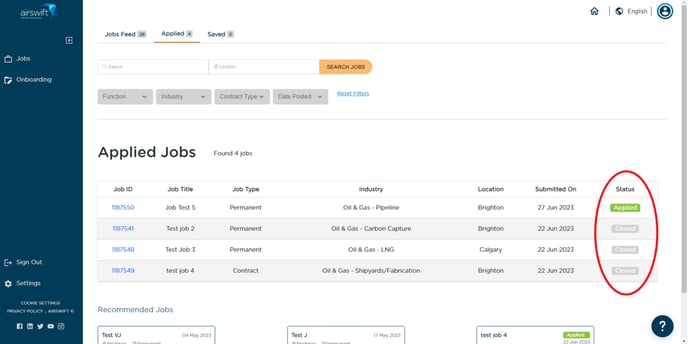 Airswift - Check Application Status 2