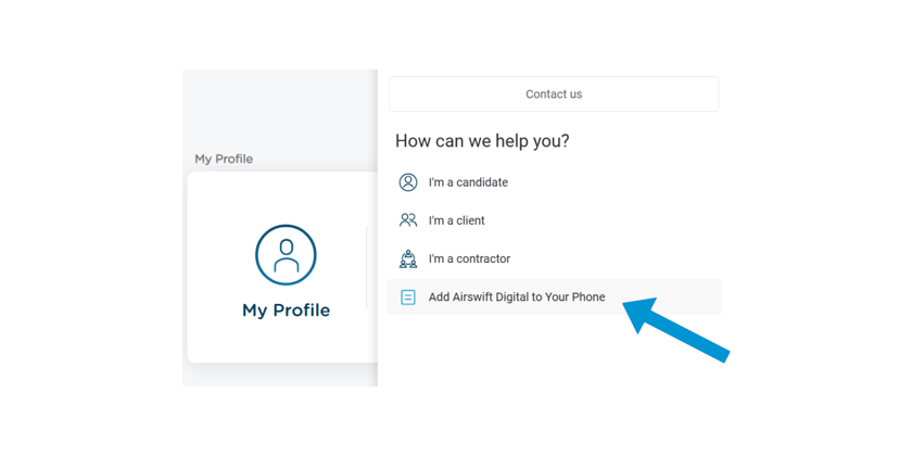 Adding Airswift Digital as a mobile shortcut - step 2