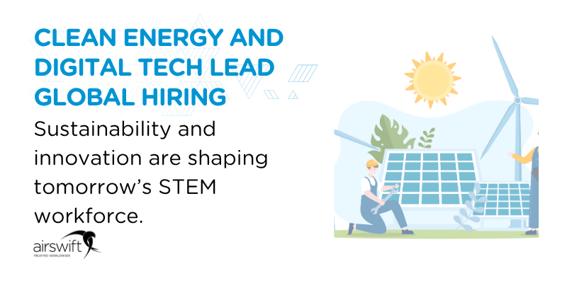 Clean energy & digital tech lead global hiring Clean energy & digital tech lead global hiring