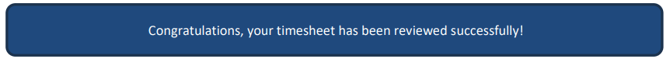 Congratulations timesheet successfully