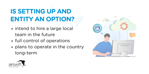 The options setting up an entity gives to businesses