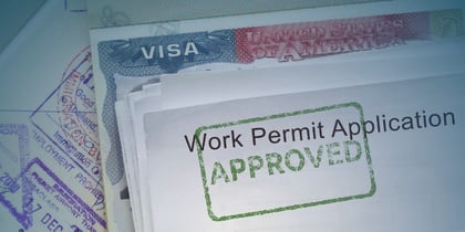 Image shows a visa work permit application approved, enabling employment in Indonesia under various visa and stay-permit options.
