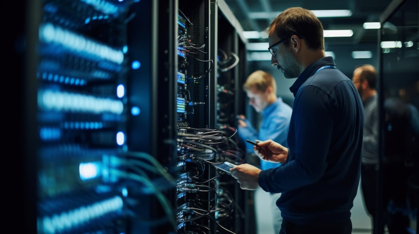 Engineer in data center