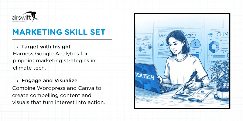 Marketer with laptop for Marketing Skill Set