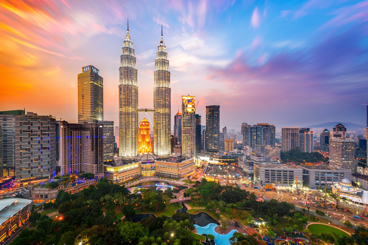 Kuala Lumpur city skyline at dusk