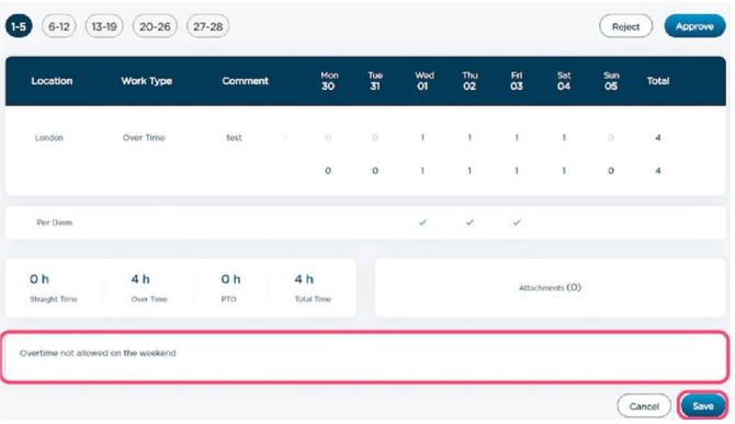 Overtime not allowed on the weekend