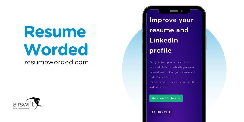 Resume Wordeds mobile interface, enhancing resumes and LinkedIn