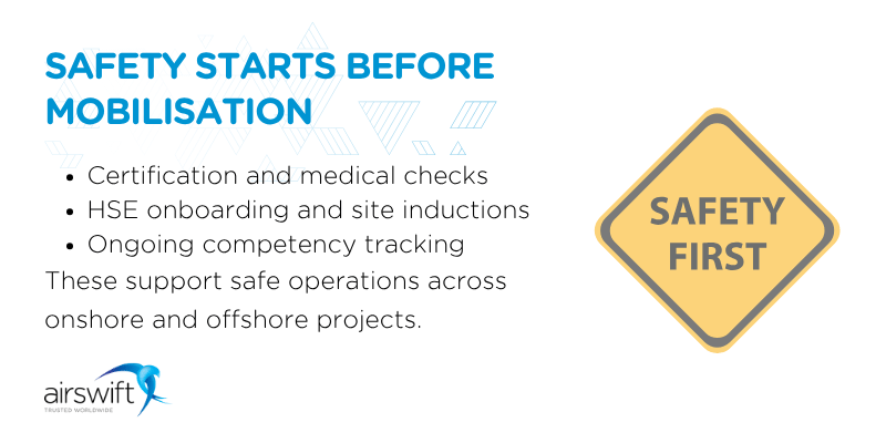 An effective contract workforce management service includes certification and medical checks.
