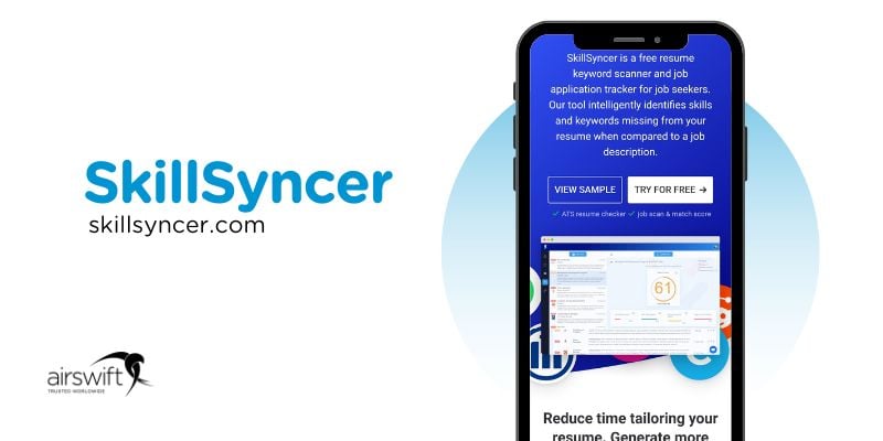SkillSyncers app on phone, aligning resumes with job descriptions