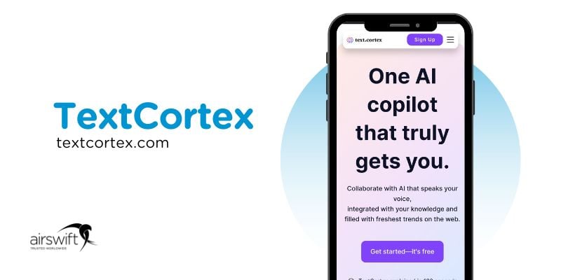 TextCortex app on mobile, AI copilot for writing assistance