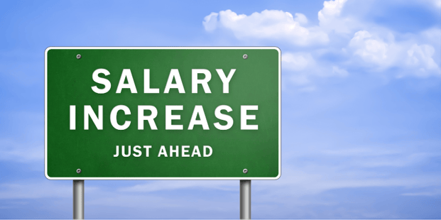 Road sign that reads Salary Increase just ahead