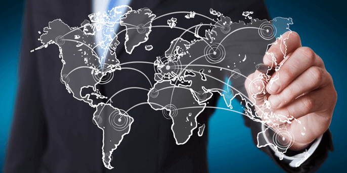 businesses man sketching on a map