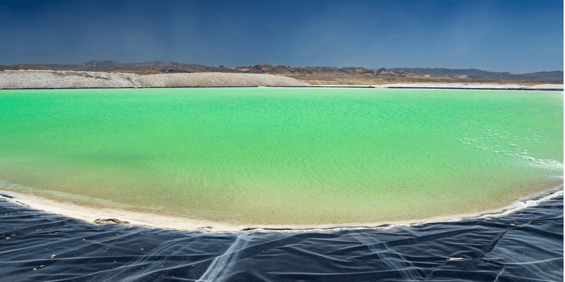 evaporation pond of lithium