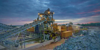 Aerial view of a remote mining operation, representing the need recruitment strategies in isolated regions.