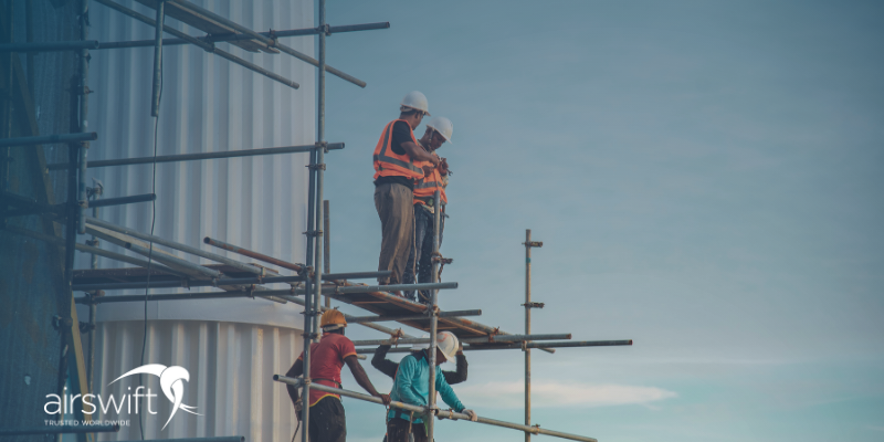 Workers on a construction site
