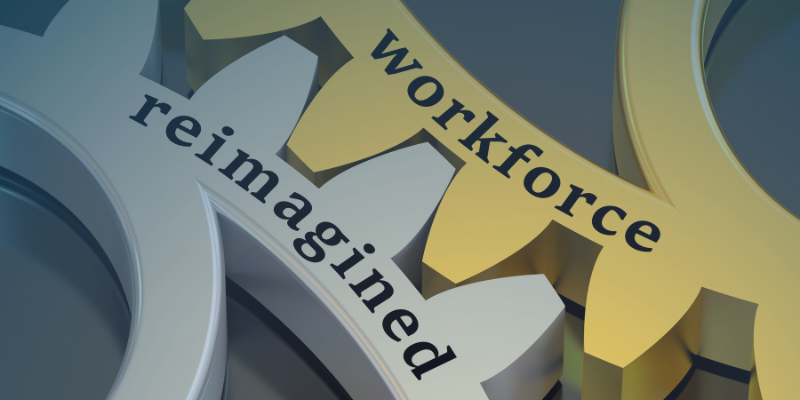 Conceptual image illustrating the evolution of the workforce, focusing on contingent labor and MSP solutions.